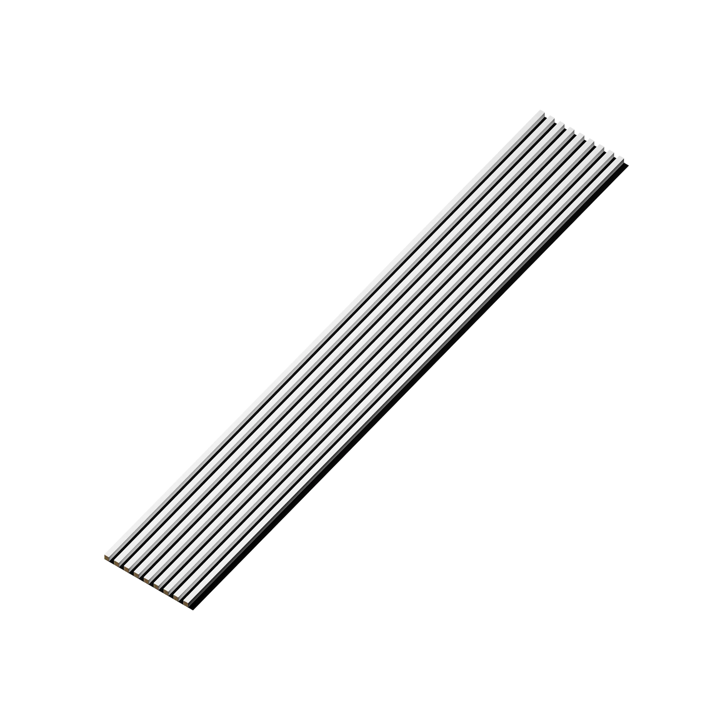 Panou Riflaj Decorativ Acustic, Alb, Baza Pâslă, 2600x400mm, 1,04m²