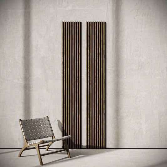 Panou Riflaj Decorativ Acustic, Stejar Alpine, Baza Pâslă, 2600x400mm, 1,04m²