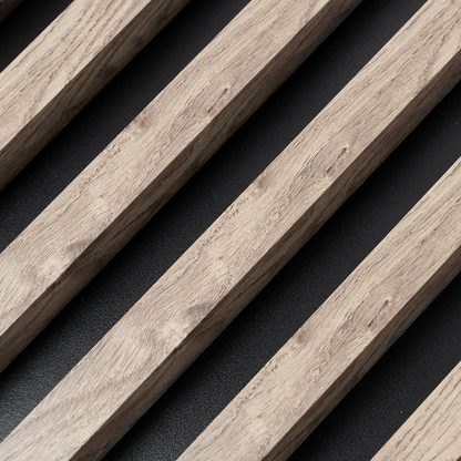 Panou Riflaj Decorativ, Stejar Alpine, Baza HDF Negru, 2600x400mm, 1,04m²