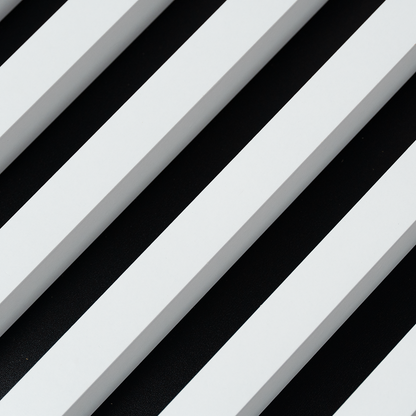 Panou Riflaj Decorativ, Alb, Baza HDF Negru, 2600x400mm, 1,04m²