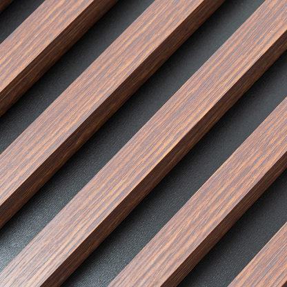 Panou Riflaj Decorativ, Nuc, Baza HDF Negru, 2600x400mm, 1,04m²