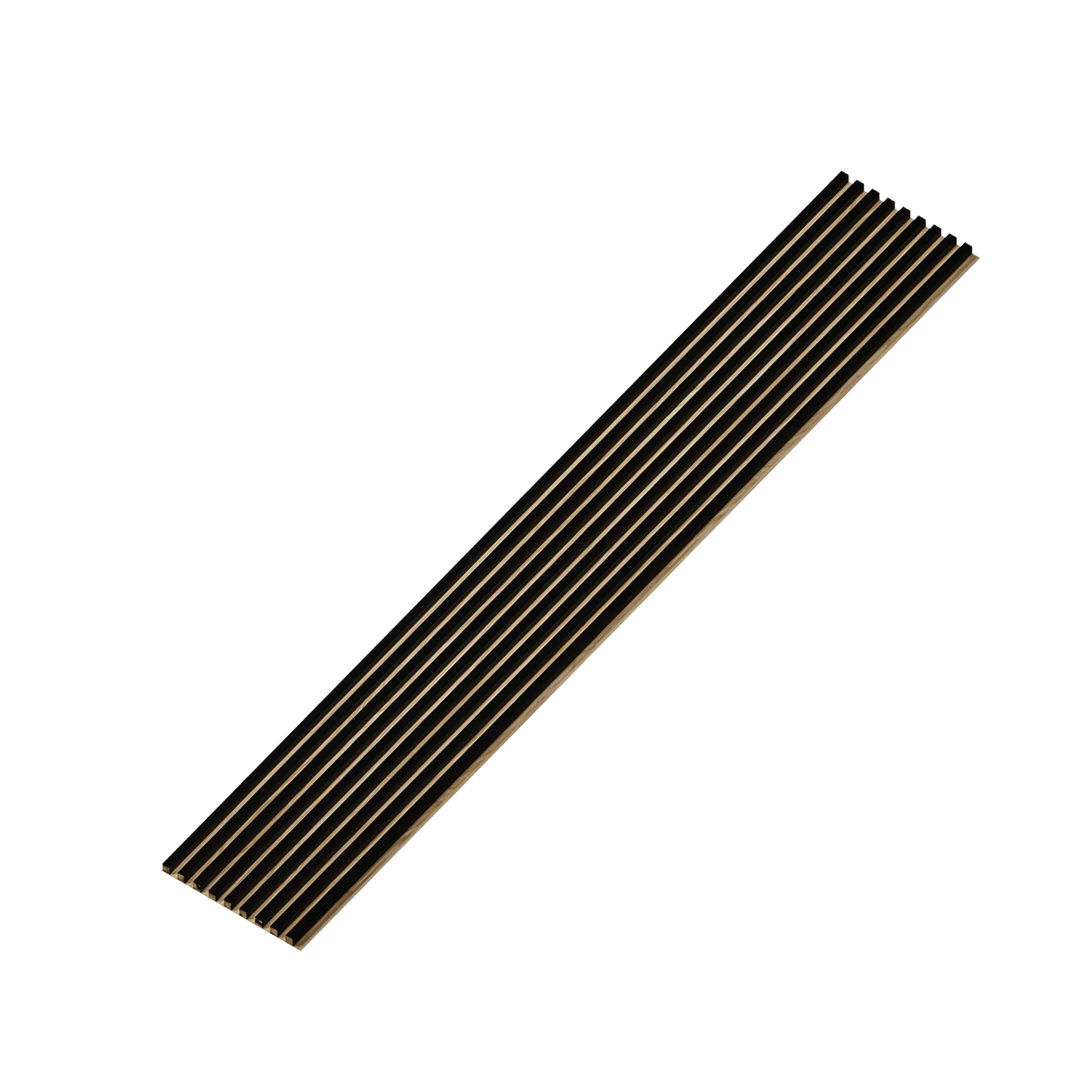 Panou Riflaj Decorativ, Negru, Baza HDF Stejar, 2600x400mm, 1,04m²
