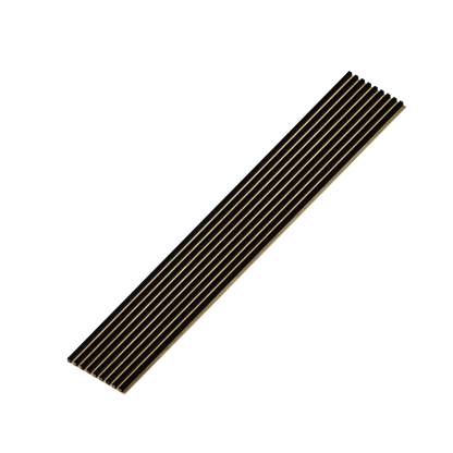 Panou Riflaj Decorativ, Negru, Baza HDF Stejar, 2600x400mm, 1,04m²