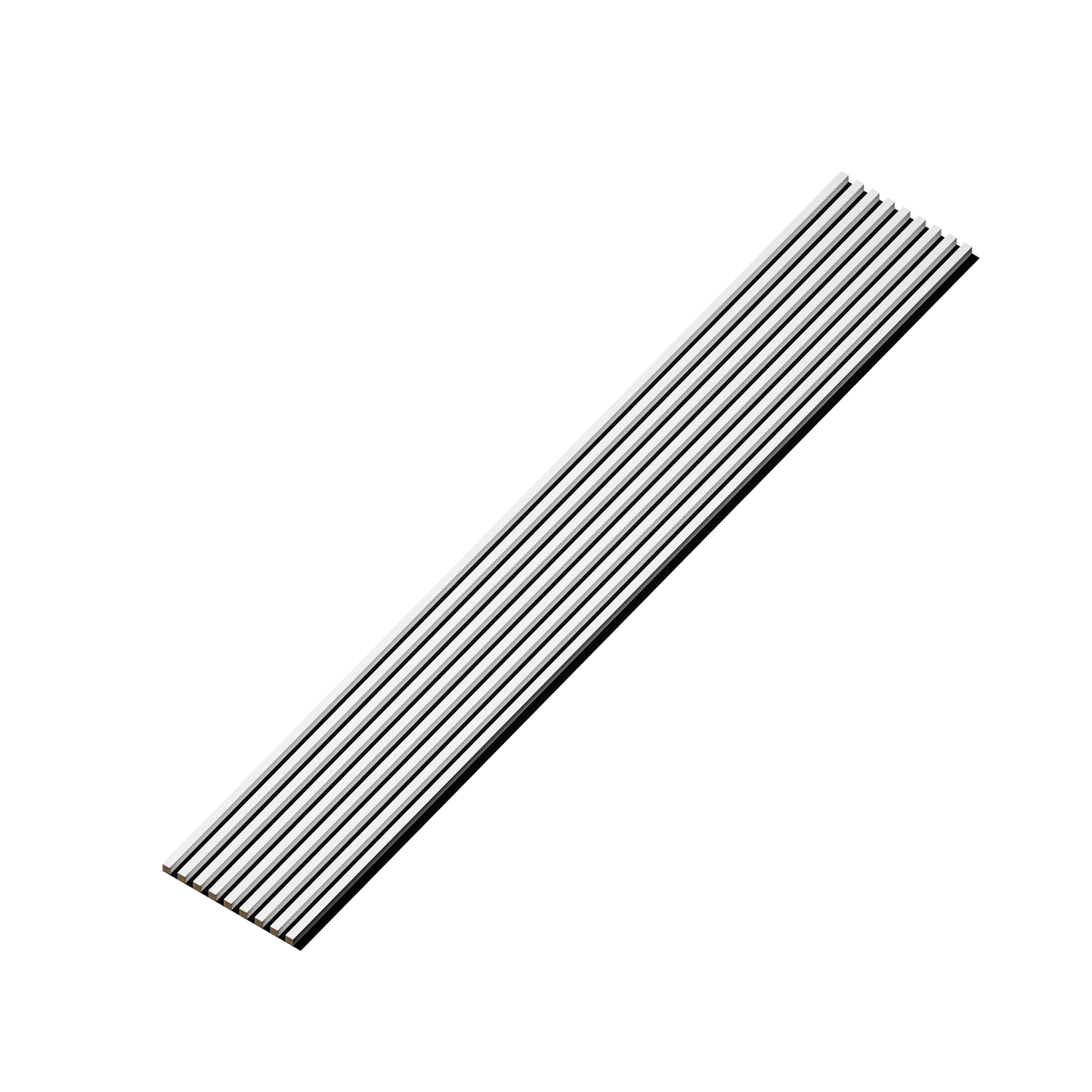 Panou Riflaj Decorativ, Alb, Baza HDF Negru, 2600x400mm, 1,04m²