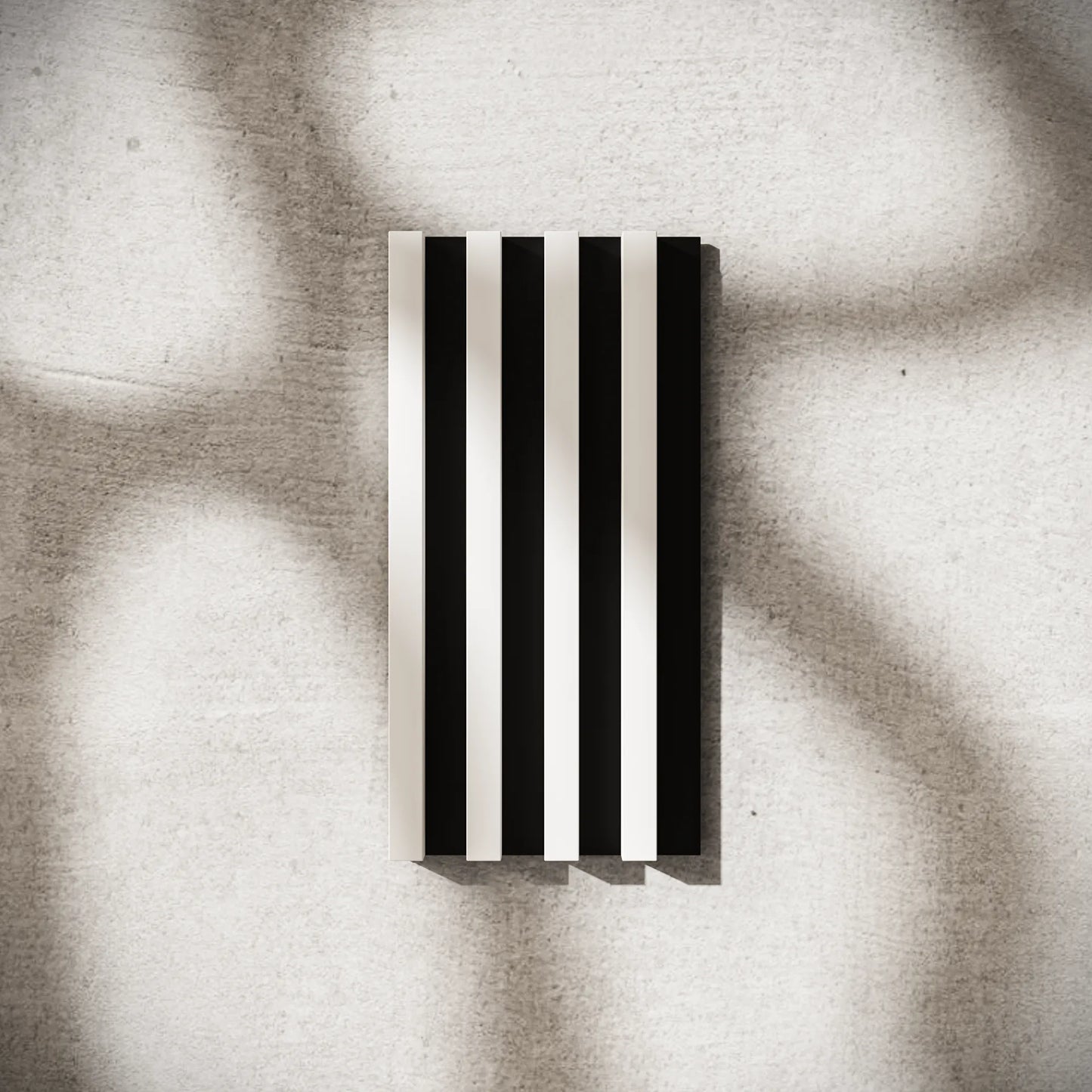 Panou Riflaj Decorativ, Alb, Baza HDF Negru, 2600x400mm, 1,04m²