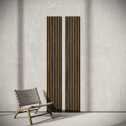 Panou Riflaj Decorativ Acustic, Stejar Alpine, Baza Pâslă, 2600x400mm, 1,04m²