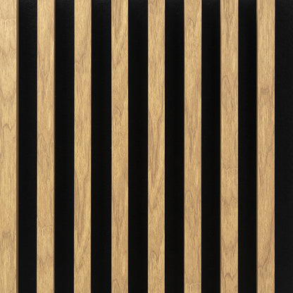 Panou Riflaj Decorativ, Stejar Saragossa, Baza HDF Negru, 2600x400mm, 1,04m²
